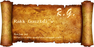 Rakk Gusztáv névjegykártya