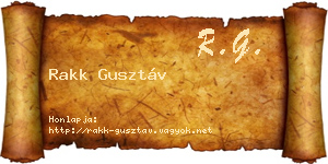 Rakk Gusztáv névjegykártya
